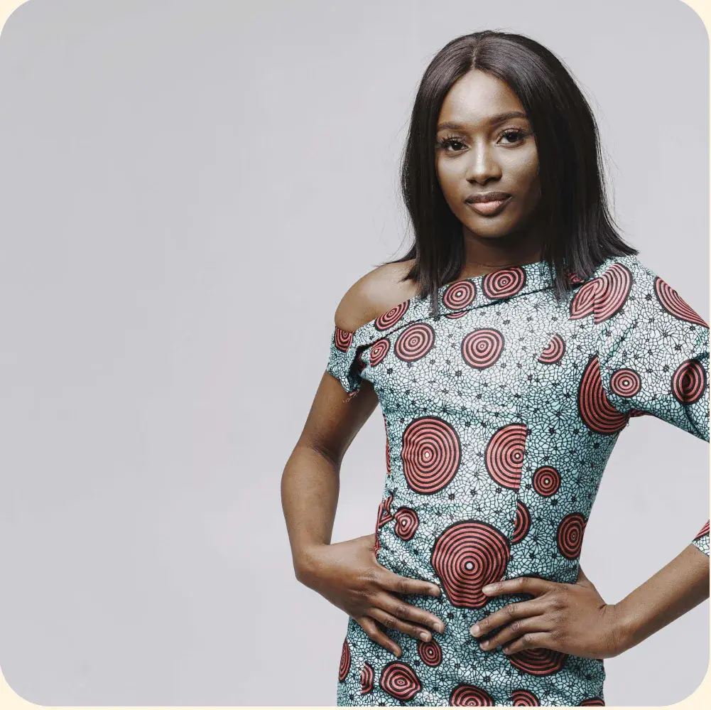 Everyday Ankara column dress with open shoulder