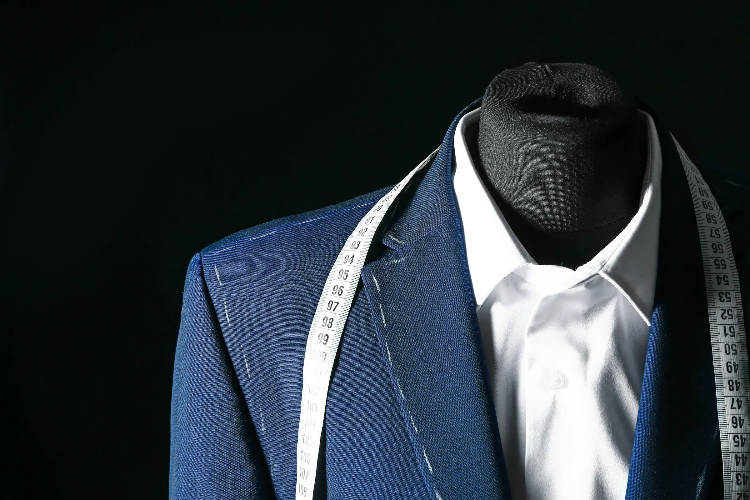 Midnight bespoke suit with hand-padded lapel